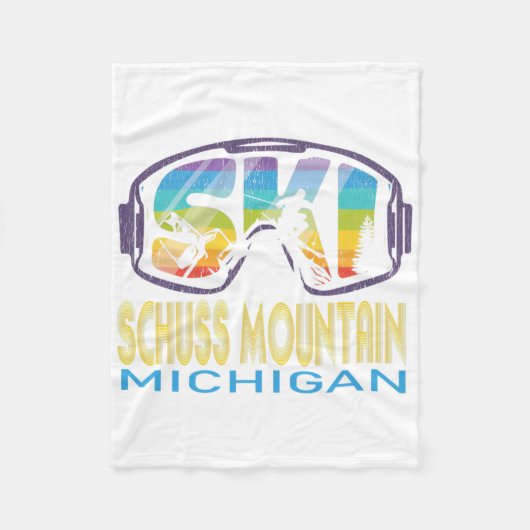 Couverture Polaire Ski Schuss Mountain Michigan Skiing Vacation  (Devant)