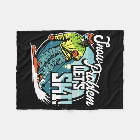 Couverture Polaire Ski Skiing Winter Sport Snow Problem Let's Ski  (Devant (Horizontal))