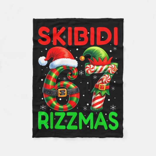 Couverture Polaire Skibidi 67 Rizzmas Funny Six Seven Meme Christmas  (Devant)