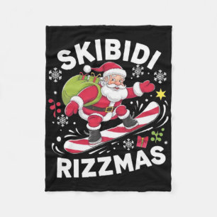 Couverture Polaire Skibidi Rizzmas Père Noël Planche à Roulettes Rizz