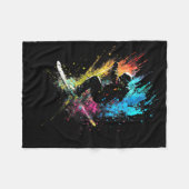 Couverture Polaire Skier Plongée Art Freestyle Ski Ski Rétro Ski (Devant (Horizontal))