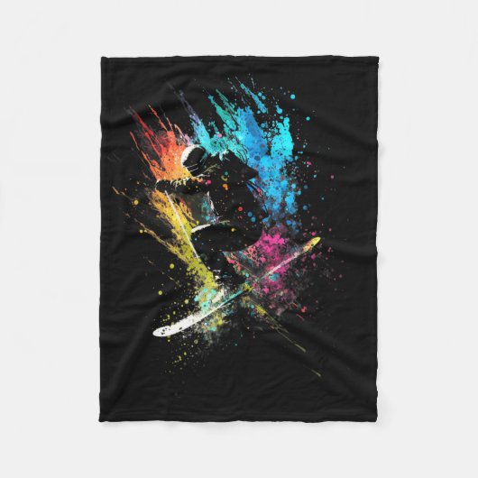 Couverture Polaire Skier Plongée Art Freestyle Ski Ski Rétro Ski (Devant)