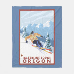 Couverture Polaire Skieur de neige de Downhhill - loge de Timberline,