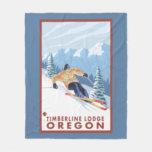 Couverture Polaire Skieur de neige de Downhhill - loge de Timberline, (Devant)