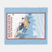 Couverture Polaire Skieur de neige de Downhhill - passage de (Devant (Horizontal))