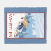 Couverture Polaire Skieur de neige de Downhhill - Whistler, AVANT (Devant (Horizontal))