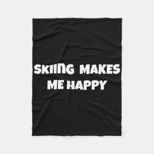 Couverture Polaire Skiing Make Me Happy Design For Men Women Activity
