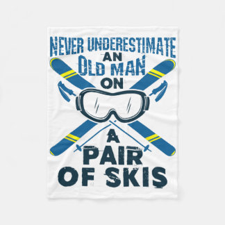 Couverture Polaire Skiing Ski Lover Winter Sports Old Man Senior Skie