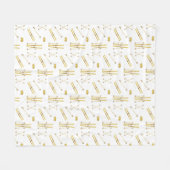 Couverture Polaire Skis Et Poles D'Or | Motif de ski rétros (Devant (Horizontal))