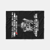 Couverture Polaire Skull I Might Be The Black Retro Sheep Of The Fami (Devant (Horizontal))