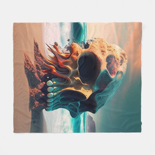Couverture Polaire Skull on the beach (Devant (Horizontal))