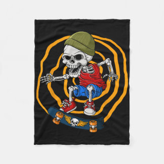 Couverture Polaire Skull Skeleton Recreational Activity Skater Skateb