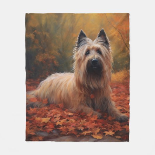 Couverture Polaire Skye Terrier à l'automne Feuilles automne Inspire (Devant)