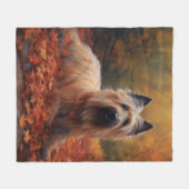 Couverture Polaire Skye Terrier à l'automne Feuilles automne Inspire (Devant (Horizontal))