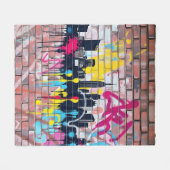 Couverture Polaire Skyline urbain peint en Spray (Devant (Horizontal))
