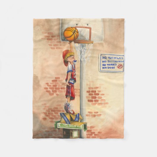 Couverture Polaire Slam Dunk sur le plateau de basket par Jay Throckm (Devant)