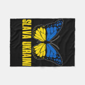 Couverture Polaire Slava Ukraini Support Ukraine Retro Ukrainian Flag (Devant (Horizontal))