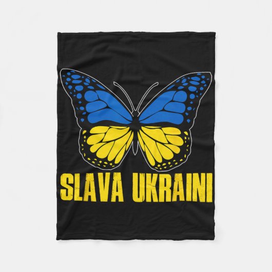 Couverture Polaire Slava Ukraini Support Ukraine Retro Ukrainian Flag (Devant)