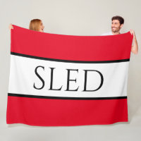 SLED Large Sportif Rouge Clair Rayures Blanches de