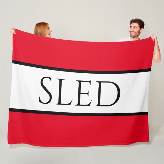 Couverture Polaire SLED Large Sportif Rouge Clair Rayures Blanches de (En situation)