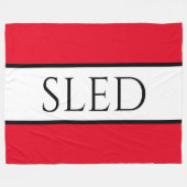 Couverture Polaire SLED Large Sportif Rouge Clair Rayures Blanches de (Devant (Horizontal))