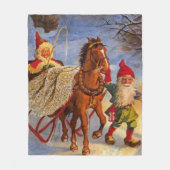 Couverture Polaire "Sled Ride at Night" de Jenny Nystrom (Devant)