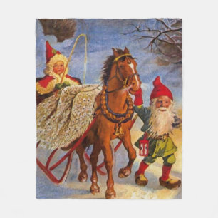 Couverture Polaire "Sled Ride at Night" de Jenny Nystrom