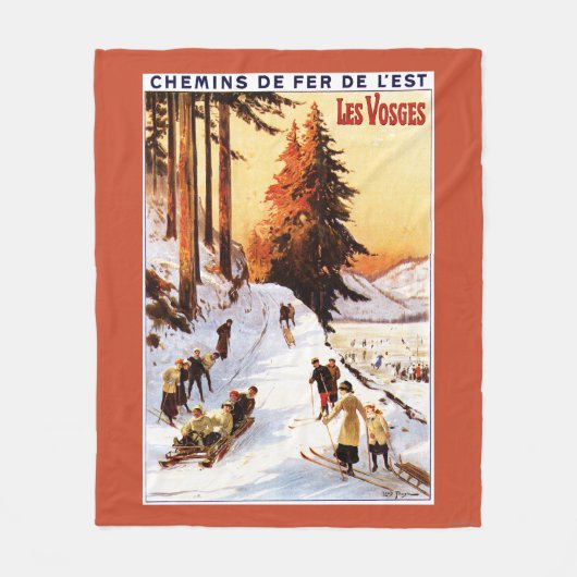 Couverture Polaire Sledding et skier à l'affiche de VOSGES (Devant)