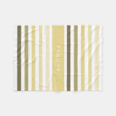 Couverture Polaire Sleek Variegegee Stripes et Nom en Pastel Jaune (Devant (Horizontal))