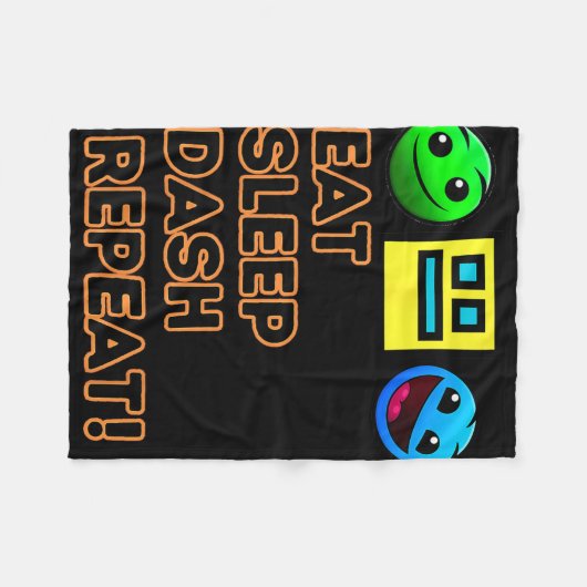 Couverture Polaire Sleep Dash Répéter le jeu vidéo Géométrie Gamer vi (Devant (Horizontal))