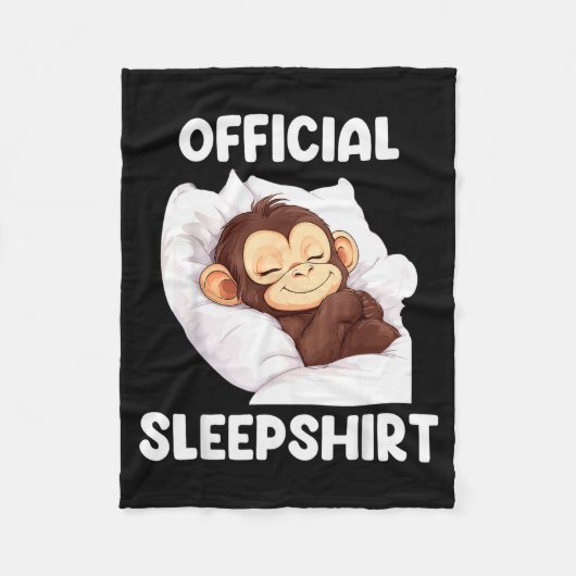 Couverture Polaire Sleepshirt Cute Sleeng Monkey Animal Lover Pajama  (Devant)