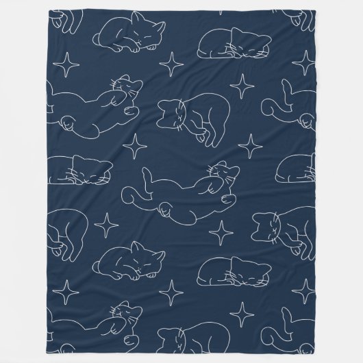 Couverture Polaire Sleepy Cat Fleece Blanket – Cozy Cat Pattern (Devant)