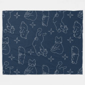 Couverture Polaire Sleepy Cat Fleece Blanket – Cozy Cat Pattern (Devant (Horizontal))