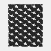 Couverture Polaire Sleepy Kitty mignonne Motif polaire Blanche (Devant)