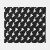 Couverture Polaire Sleepy Kitty mignonne Motif polaire Blanche (Devant (Horizontal))