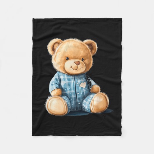 Couverture Polaire Sleepy Teddy Bear In Cute Pajama Outfit (Devant)