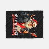 Couverture Polaire Sleigher Rock Santa Funny Metal Christmas Design  (Devant (Horizontal))