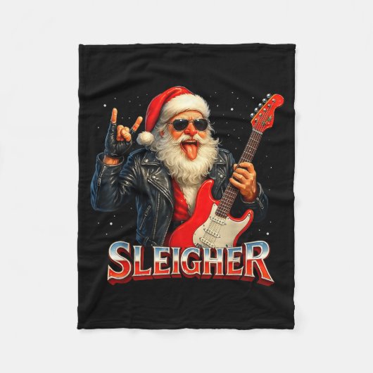 Couverture Polaire Sleigher Rock Santa Funny Metal Christmas Design  (Devant)