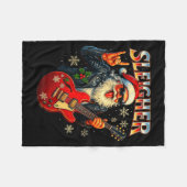 Couverture Polaire Sleigher Rock Santa Funny Metal Christmas Design  (Devant (Horizontal))
