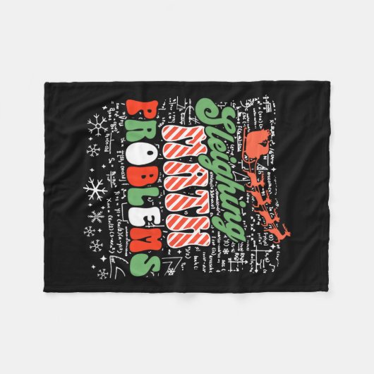 Couverture Polaire Sleighing Math Problem Math Enseignant Noël (Devant (Horizontal))