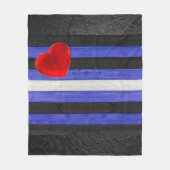 Couverture Polaire SlipperyJoe's cuir drapeau orgueil noir bleu royal (Devant)