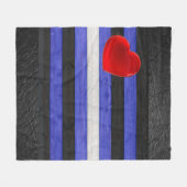Couverture Polaire SlipperyJoe's cuir drapeau orgueil noir bleu royal (Devant (Horizontal))