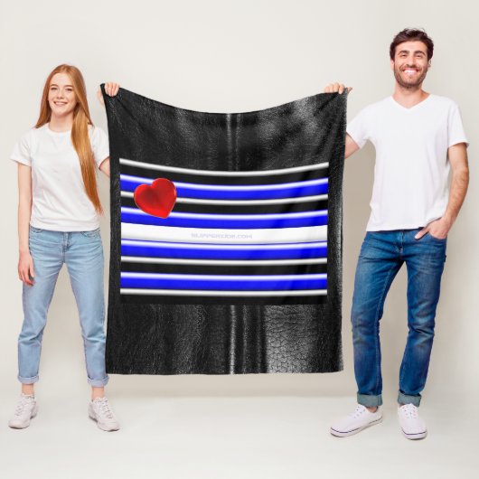 Couverture Polaire SlipperyJoe's Gay Leather Pride drapeau royal noir (En situation)