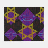 Couverture Polaire SlipperyJoe's Happy Hanoukka Star de David menorah (Devant (Horizontal))