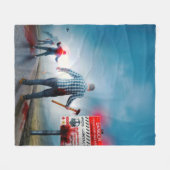 Couverture Polaire SlipperyJoe's heureux Halloween yeux brillants zom (Devant (Horizontal))