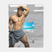 Couverture Polaire SlipperyJoe's Man serviette brisée mur de brique b (Devant)