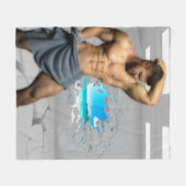 Couverture Polaire SlipperyJoe's Man serviette brisée mur de brique b (Devant (Horizontal))