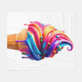 Couverture Polaire SlipperyJoe's vibrante crème glacée cone classique (Devant (Horizontal))