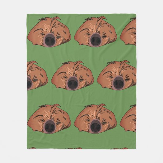 Couverture Polaire Sloth Art, couchette en fentes couchant (Devant)