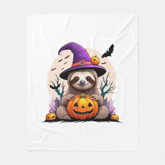 Couverture Polaire Sloth Casquette rose Halloween (Devant)